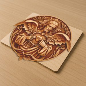 Jesus 3D Illusion Laser Engraving File, Sacred Heart