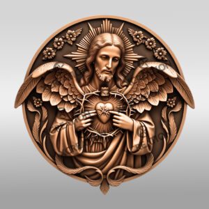 Jesus 3D Illusion Laser Engraving File, Sacred Heart