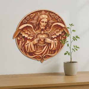 Jesus 3D Illusion Laser Engraving File, Sacred Heart