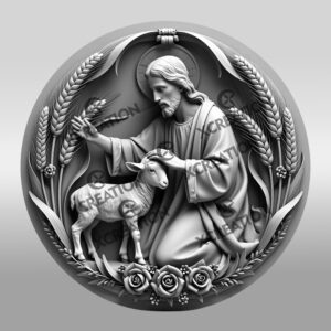 Jesus 3D Illusion Laser Engraving File, Shepherd Lost