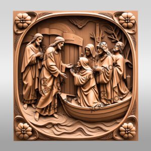 Jesus 3D Illusion Laser Engraving File, Walking On