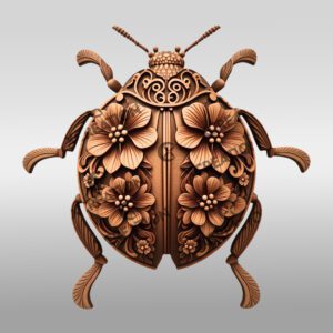 Ladybug 3D Illusion Laser Engraving File, Nature Wall