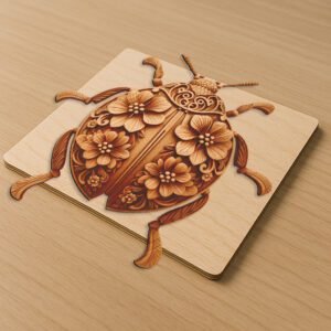 Ladybug 3D Illusion Laser Engraving File, Nature Wall