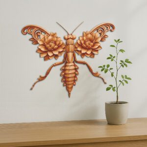 Praying Mantis 3D Illusion Laser Engraving File, Ornate