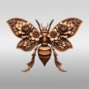 Wasp 3D Illusion Laser Engraving File, Nature Inspired