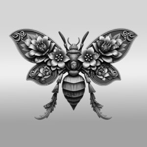 Wasp 3D Illusion Laser Engraving File, Nature Inspired
