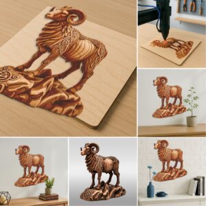 3D Animal Illusion Laser Engraving Bundle, Wild Art