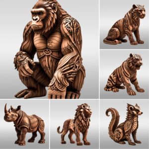 3D Animal Illusion Laser Engraving Files Bundle, Wild