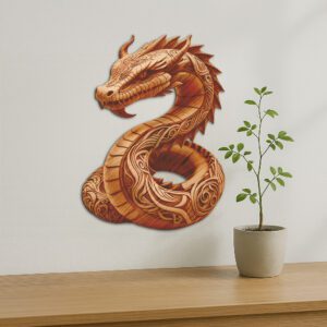 3D Dragon Illusion Animal Design, Laser Engraved Art