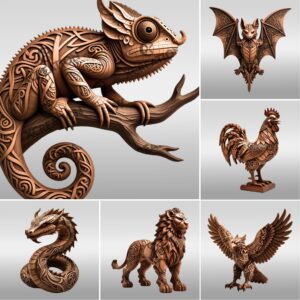 Animal 3D Illusion Laser Engraving Bundle, Wild Art