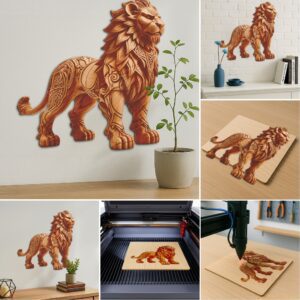 Animal 3D Illusion Laser Engraving Bundle, Wild Art