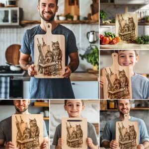 Cat Family Charcuterie Board Engraving Bundle, Kitchen Decor,