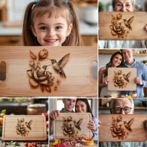 Charcuterie Board Engraving Bundle, 3D Hummingbird Design, Kitchen