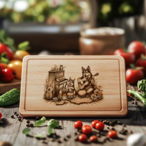 Charcuterie Board Engraving File, Dogs Playing Music, Unique