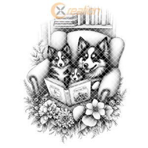 Charcuterie Board Engraving File, Family Dog Book Design,