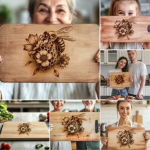 Charcuterie Board Laser Engraving Bundle, 3D Bee Hive
