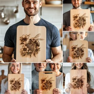 Charcuterie Board Laser Engraving Bundle, 3D Bee Hive
