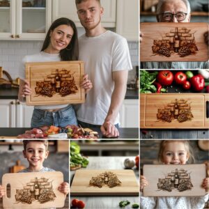 Charcuterie Board Laser Engraving Bundle, Retro Wine Grapes,