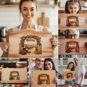 Charcuterie Board Laser Engraving Bundle, Retro Wine Grapes,