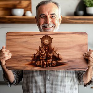 Charcuterie Board Laser Engraving File, Dog Clock Design,