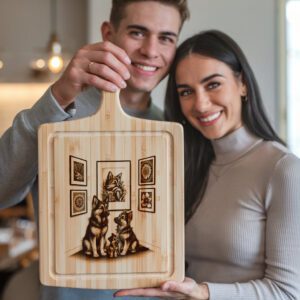 Charcuterie Board Laser Engraving File, Family Dog Art,