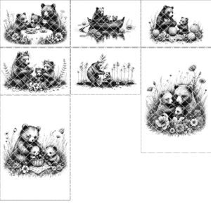 Charcuterie Board Laser Engraving Files, Bear Family Kitchen