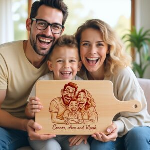 Custom Caricature Portrait, Grayscale Digital Art for Engraving
