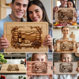 Laser Engraving Designs Bundle for Charcuterie Boards, Retro