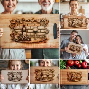 Laser Engraving Designs Bundle for Charcuterie Boards, Retro