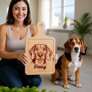 Personalized Pet Portrait Drawing from Your Photo, Laser
