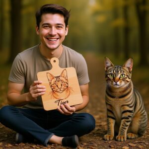 Personalized Pet Portrait Drawing from Your Photo, Laser