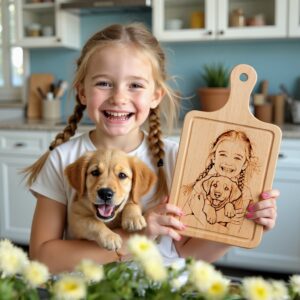 Personalized Pet Portrait Drawing from Your Photo, Laser