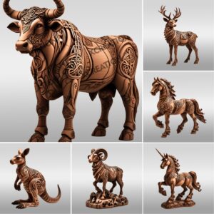 Wild Animal 3D Illusion Laser Engraving Bundle, Set
