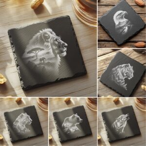 Wild Animals Double Exposure Laser Engraving Bundle, Slate