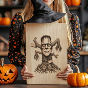 Frankenstein Charcuterie Board Laser File, Halloween Monster Tree
