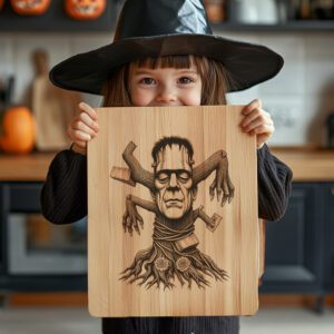 Frankenstein Charcuterie Board Laser File, Halloween Monster Tree