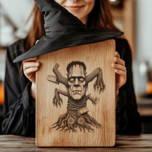 Frankenstein Charcuterie Board Laser File, Halloween Monster Tree