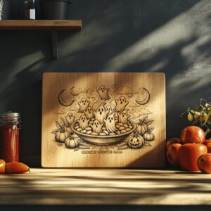 Ghost Cheese Board Engraved, Halloween Charcuterie Board, Fall