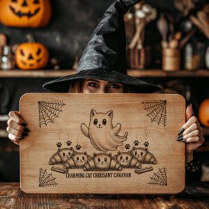 Halloween Cat Laser Engraving File for Charcuterie Board,