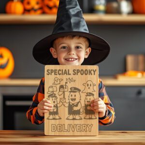 Halloween Charcuterie Board Design, Monster Mail Laser Engraving
