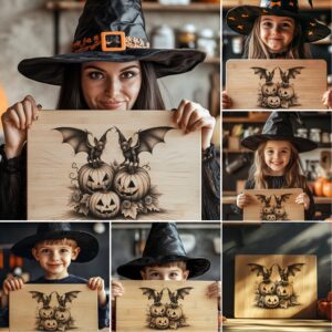 Halloween Charcuterie Board Engraving Bundle, 6 Spooky Laser