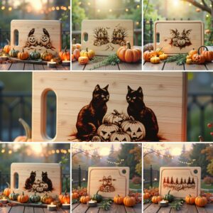 Halloween Charcuterie Board Engraving File, 6 Spooky Serving