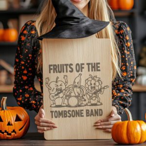Halloween Charcuterie Board Engraving File, Funny Zombie Fruit