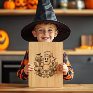 Halloween Charcuterie Board Engraving File, Ghost Chef Design