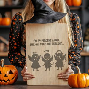 Halloween Charcuterie Board Engraving File, Grinning Angels Devils,