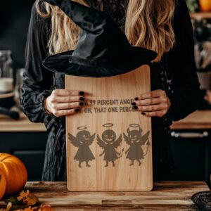 Halloween Charcuterie Board Engraving File, Grinning Angels Devils,