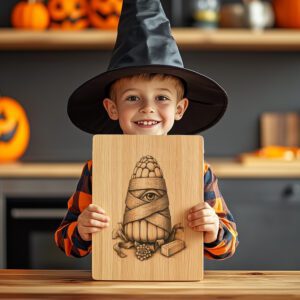 Halloween Charcuterie Board Engraving File, Mummy Candy Corn,