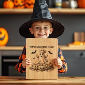 Halloween Charcuterie Board Engraving File, Pumpkin Ghost Parade