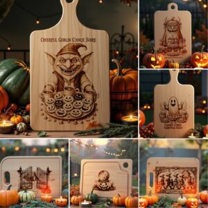 Halloween Charcuterie Board Engraving File, Set of 6