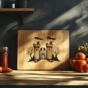 Halloween Charcuterie Board Engraving File, Witch Familiars, Castle